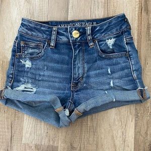Distressed AEO Denim Shorts